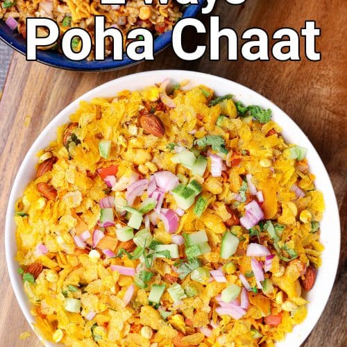 poha chivda chaat & poha theeka chaat recipe