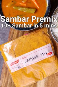 instant sambar recipe for travel and hostel