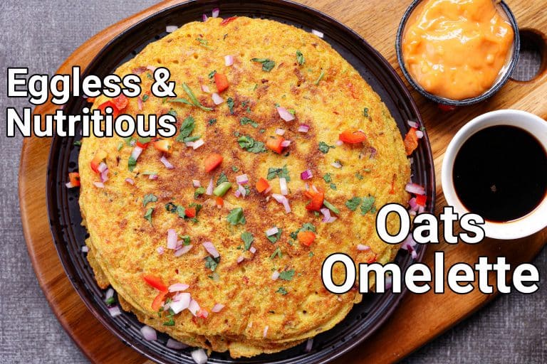 oats omelette recipe | how to make eggless oats veg omelette