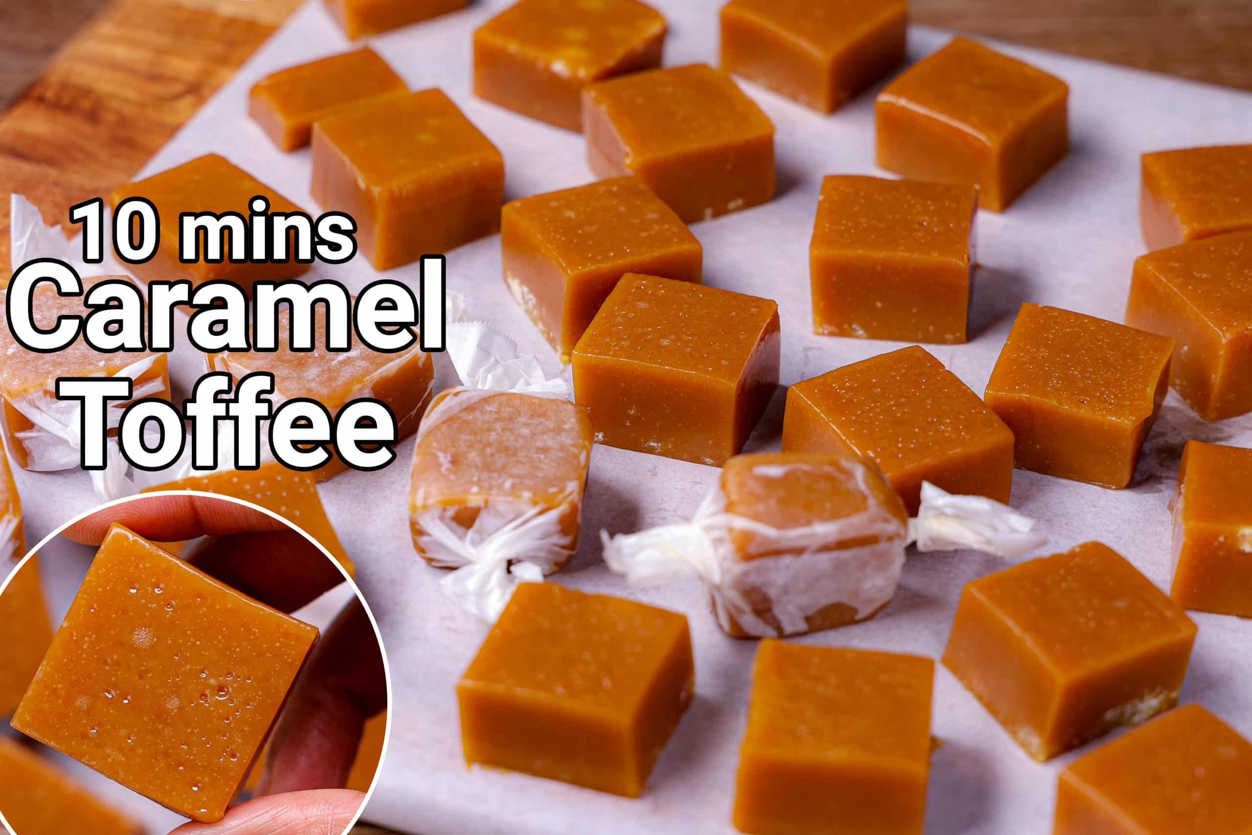 Chewy Caramel Candy, 2 Ingredient Caramel Toffee - Fas Kitchen