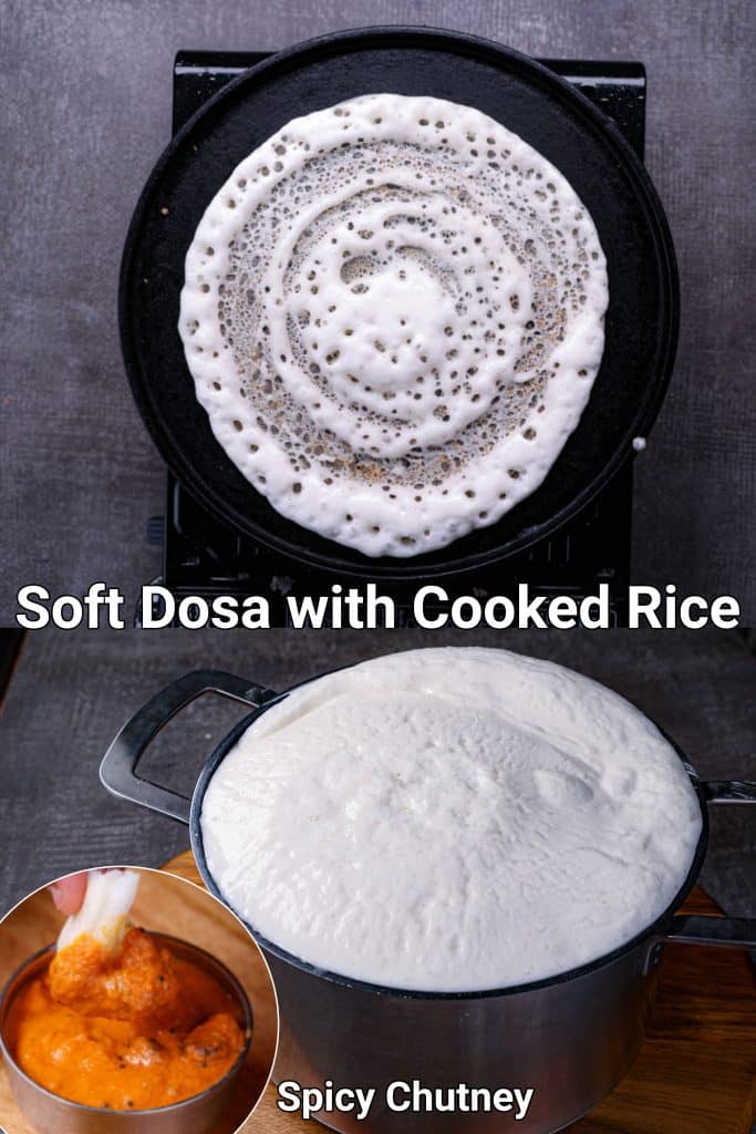 cooked rice dosa recipe