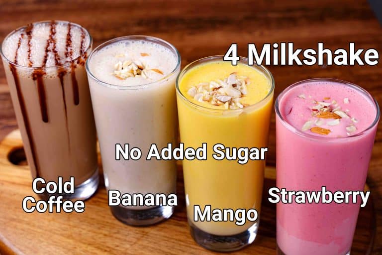 मिल्कशेक रेसिपीज | Milkshake in hindi | 4 परफेक्ट घर का बना मिल्कशेक