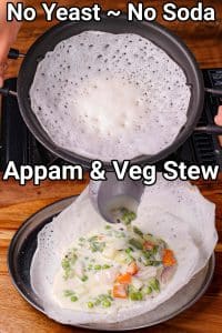 Combo de pâte et de ragoût de légumes Kerala Appam fait maison
