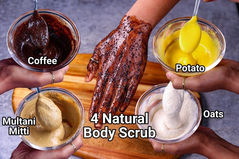 बॉडी स्क्रब रेसिपी 4 तरीके | Homemade Body Scrub 4 ways in hindi | फेस स्क्रब