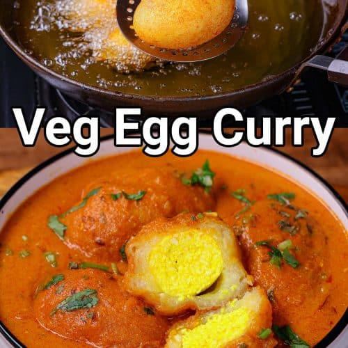 Eggless Veg Anda Curry with Aloo Paneer