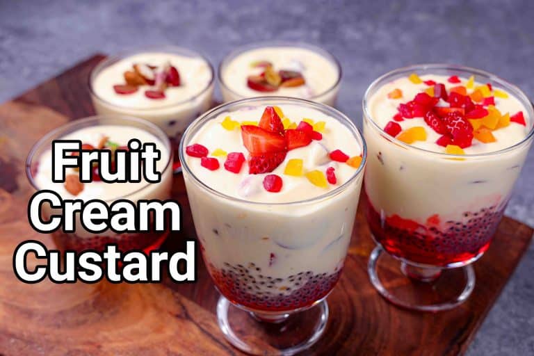 फ्रूट क्रीम रेसिपी | Fruit Cream in hindi | फ्रूट मूस – जिलेटिन के बिना कस्टर्ड मूस