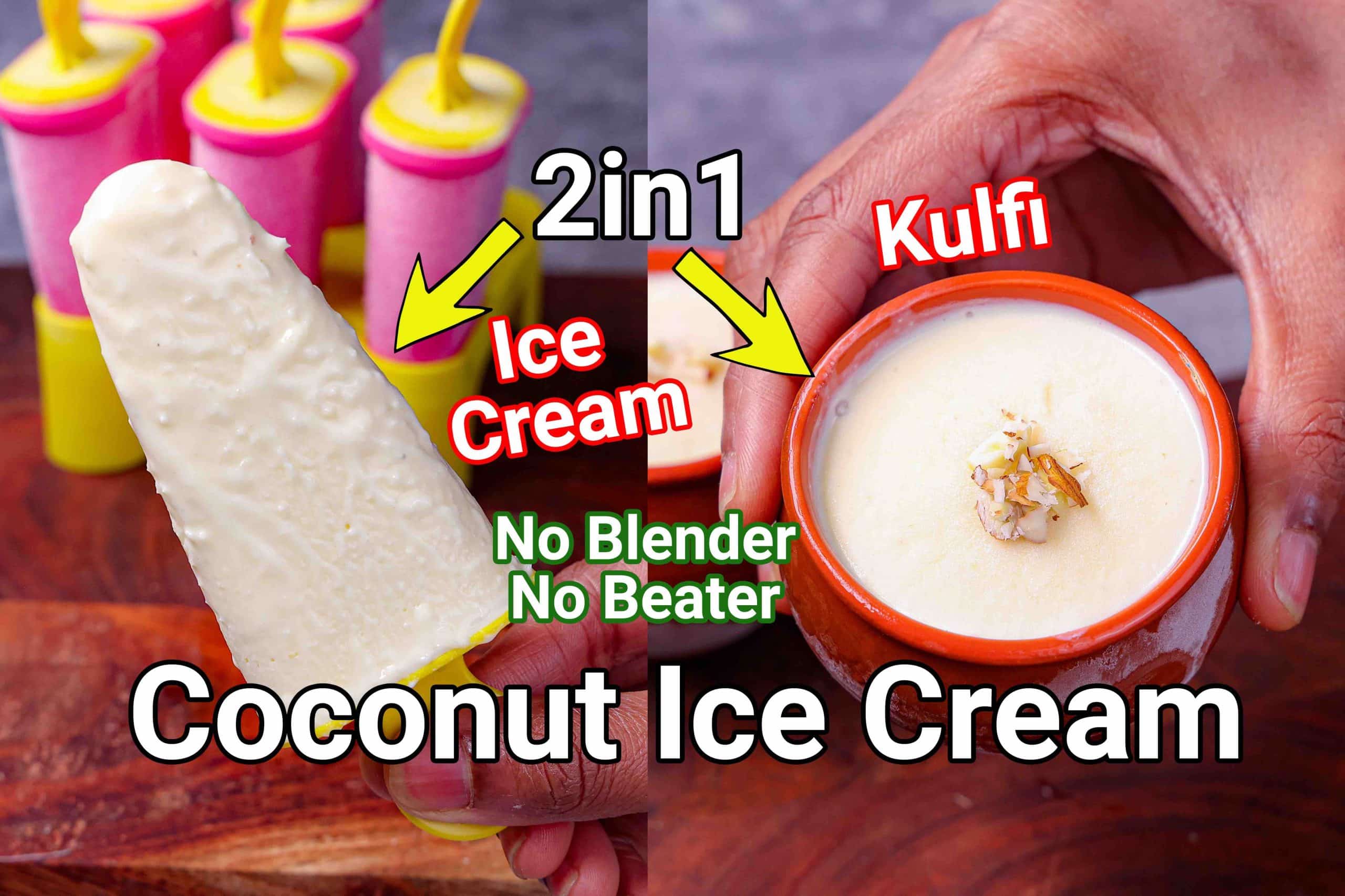 Coconut Ice Cream Recipe Coconut Milk Icecream Coconut Kulfi 