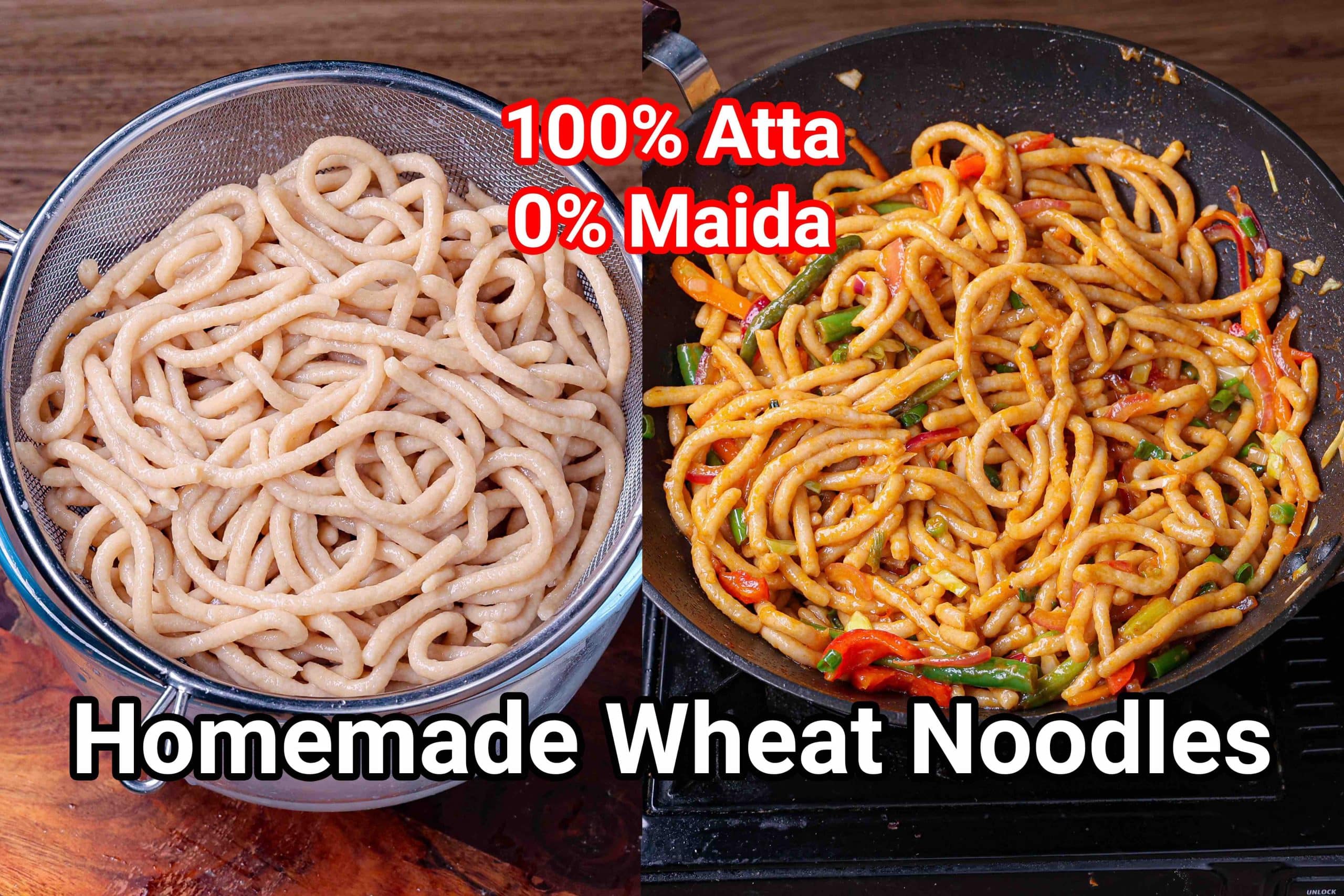 Atta Noodles Recipe Homemade Hakka Wheat Noodles