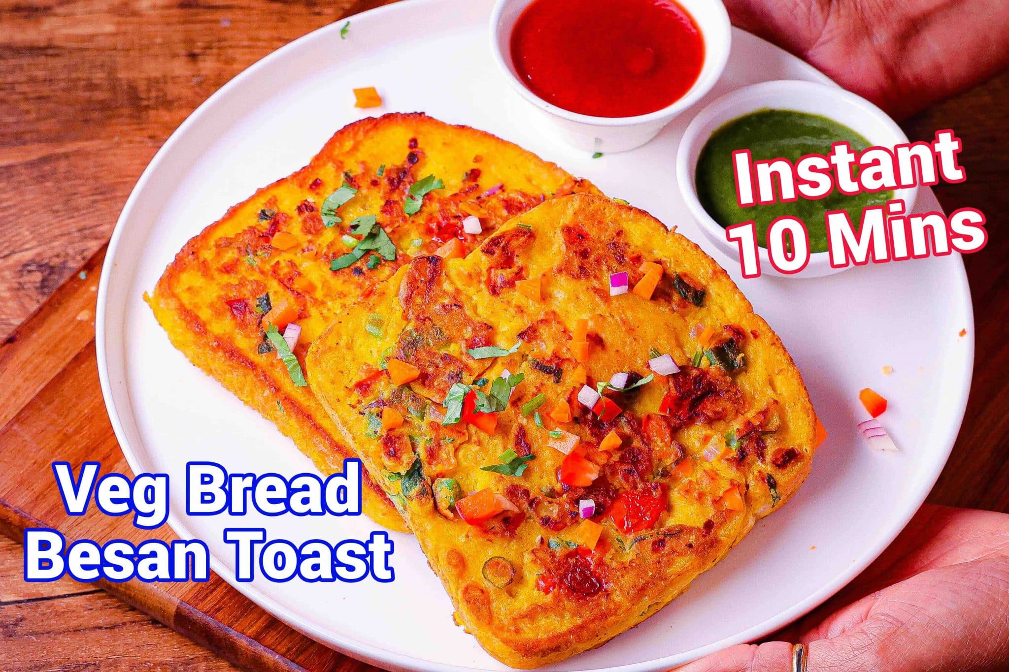 Besan Bread Toast in Tawa