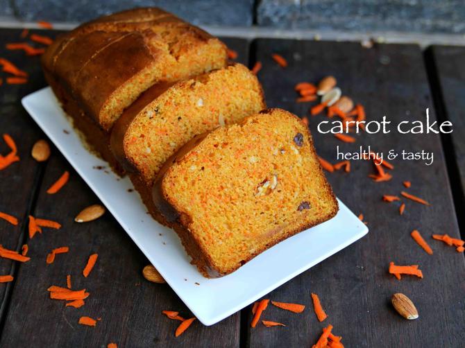carrot cake recipe | how to make easy eggless carrot cake recipe