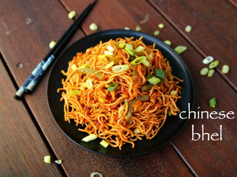 चाइनीस भेल रेसिपी | chinese bhel in hindi | क्रिस्पी नूडल सलाद