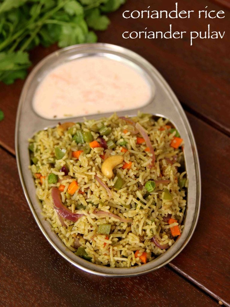 coriander rice recipe cilantro rice coriander pulao recipe