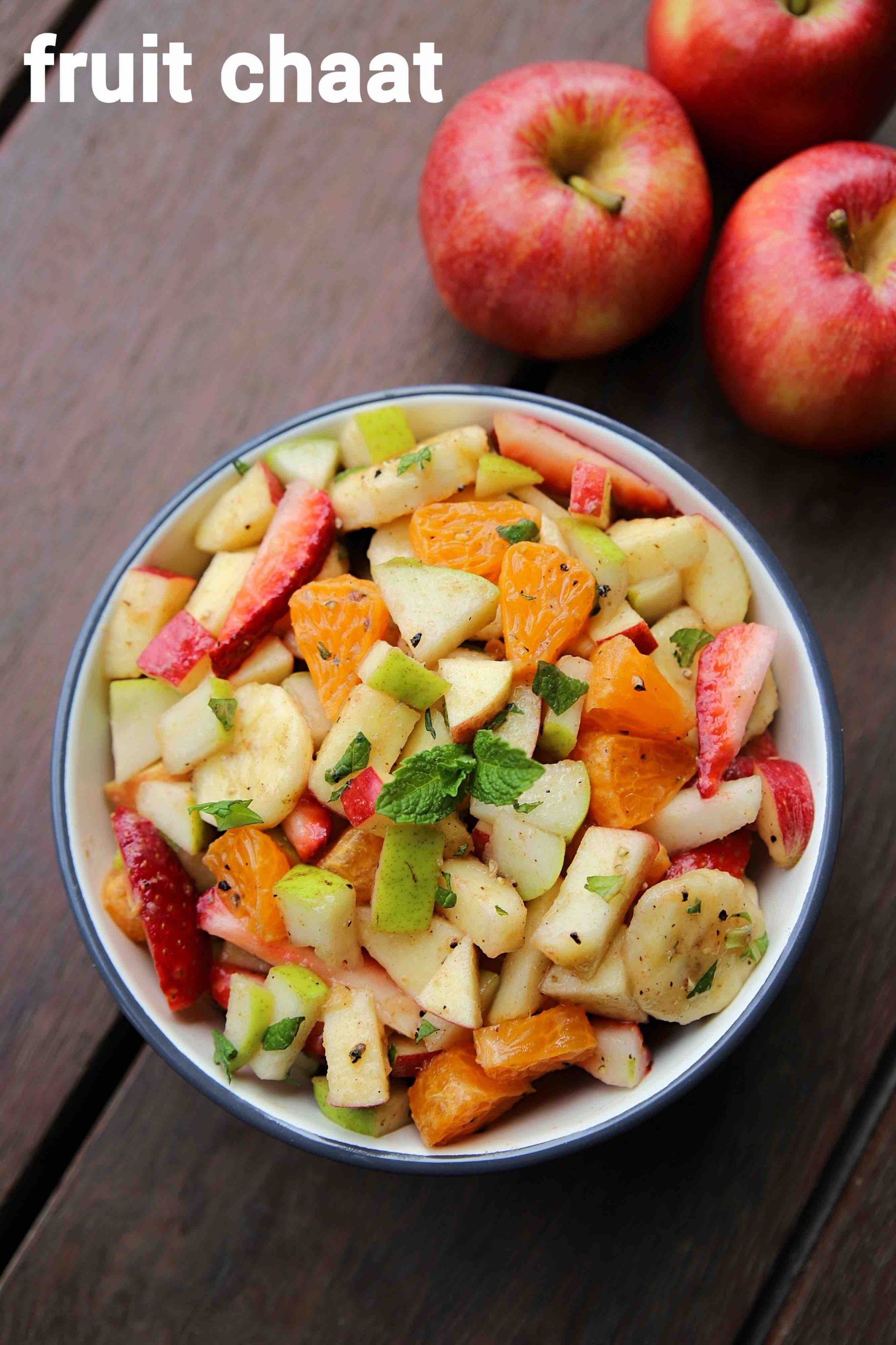 fruit chaat recipe | how to make spiced fruit chaat masala recipe