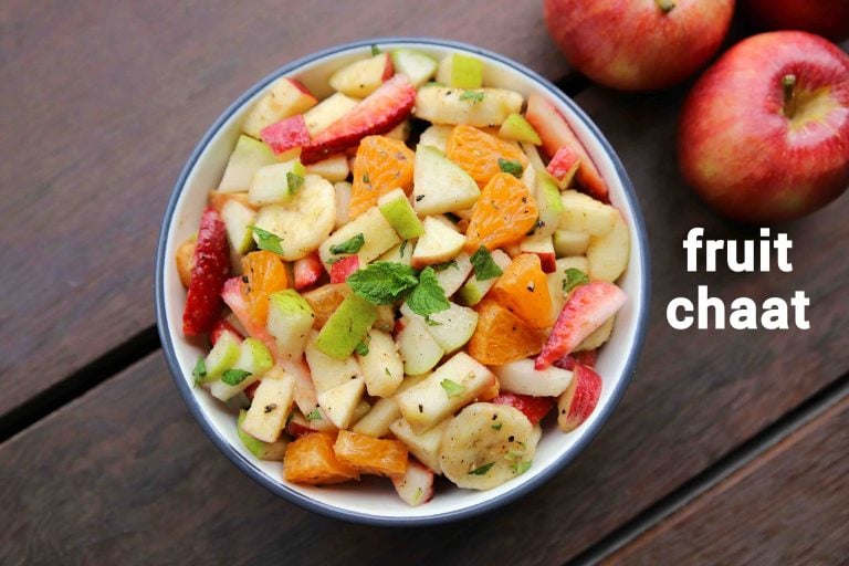 fruit chaat recipe | how to make spiced fruit chaat masala recipe