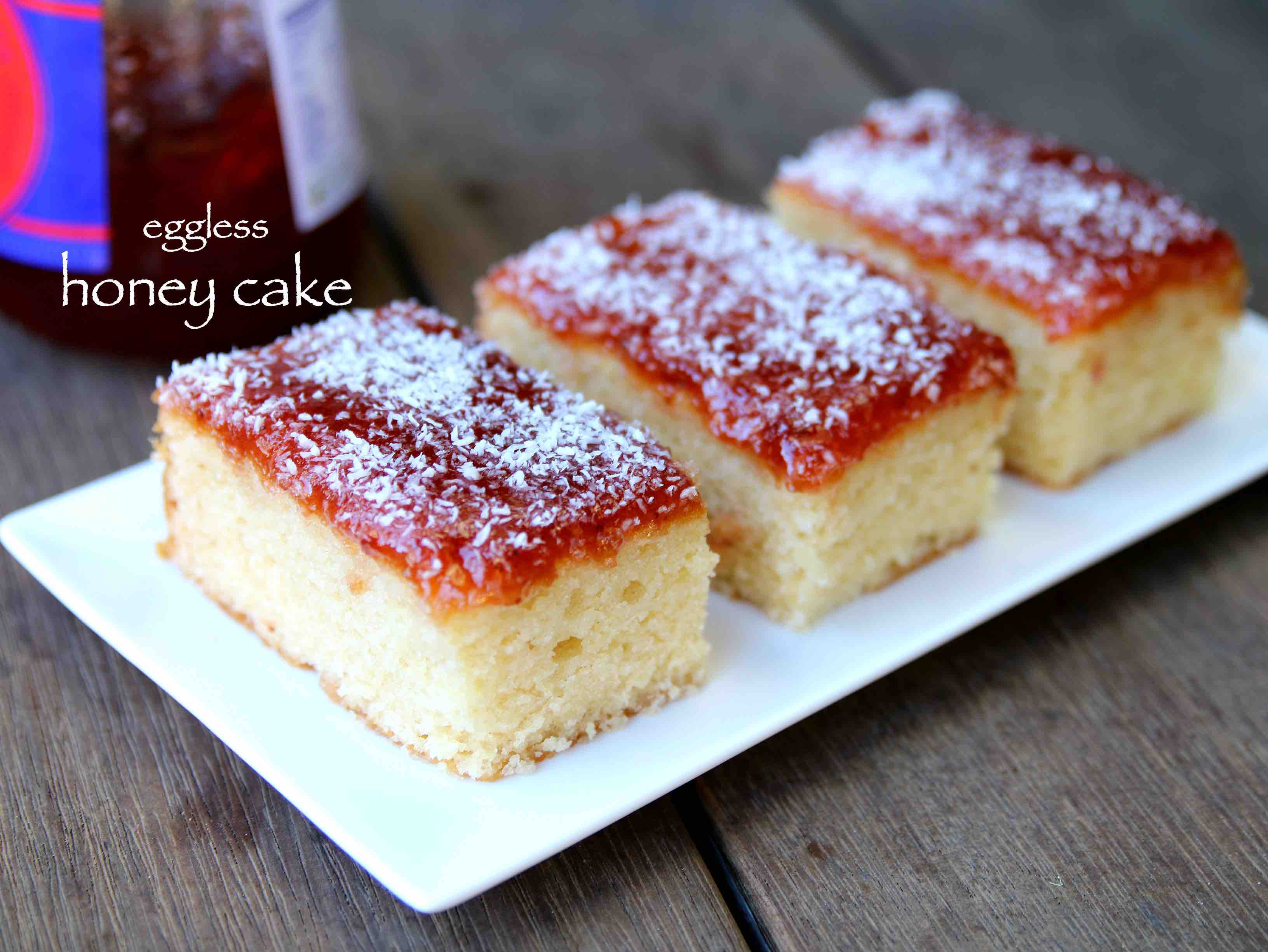 honey cake recipe  how to make eggless bakery style honey cake
