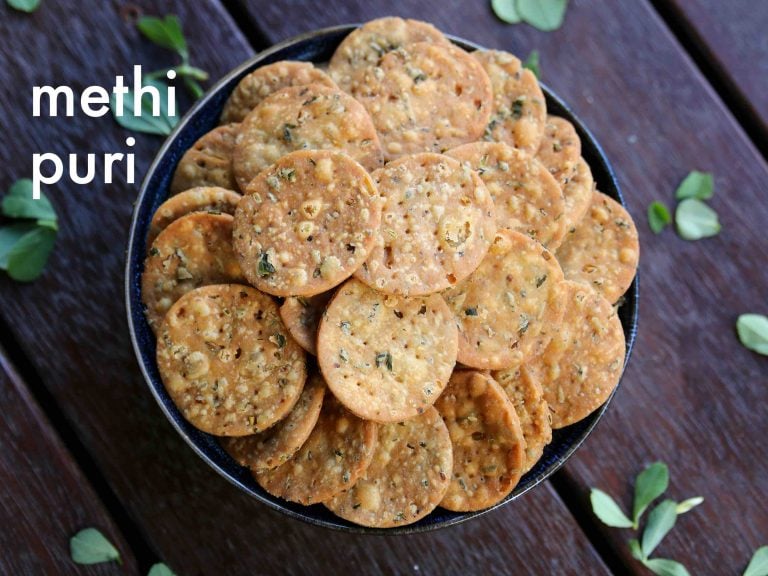 methi puri recipe | how to make methi puri | methi poori | methi ki puri