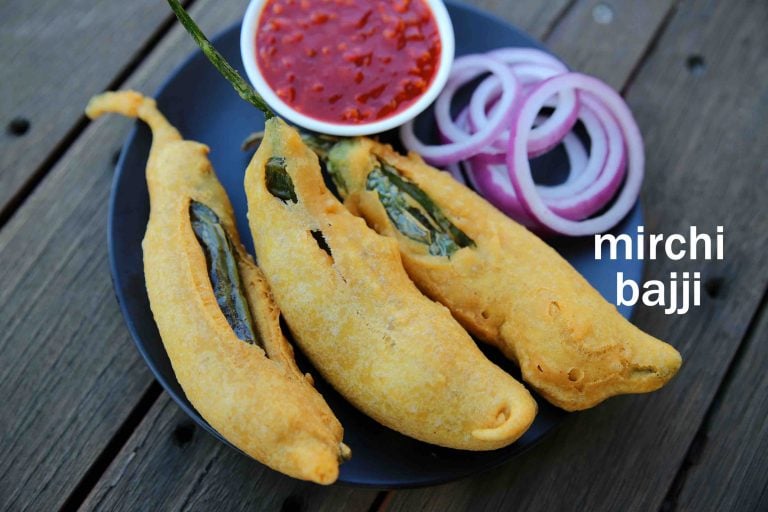 मिर्ची बज्जी रेसिपी | mirchi bajji recipe in hindi | मिर्ची पकोड़ा भज्जी | मिरपकया बज्जी