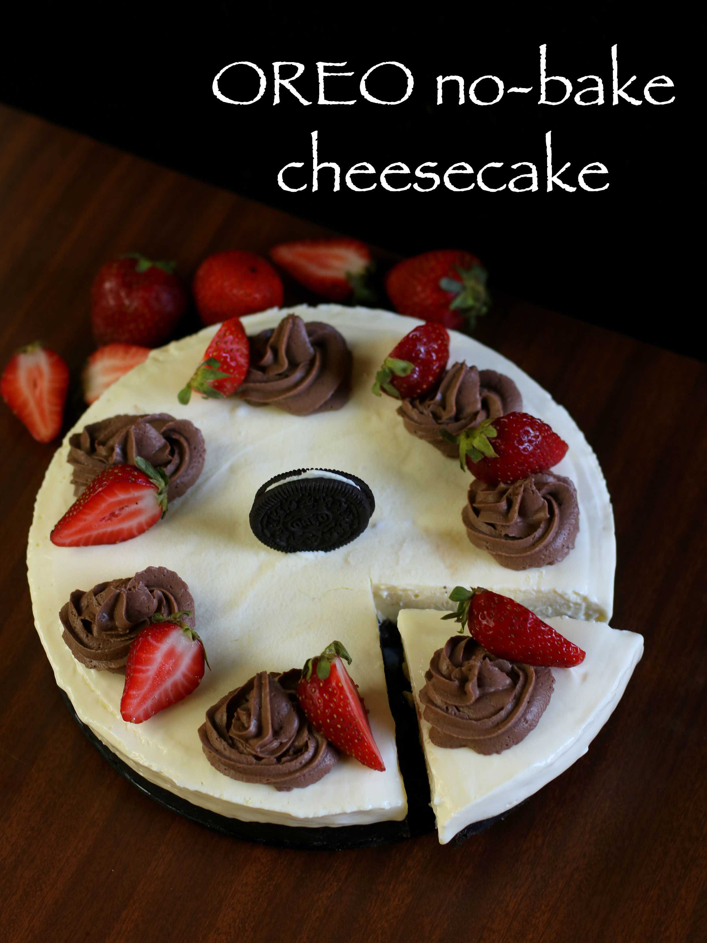 Easy No-bake Oreo Cheesecake - Sweetly Cakes