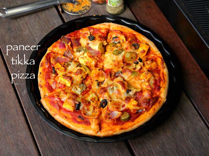 paneer pizza recipe | paneer tikka pizza | homemade pizza with paneer