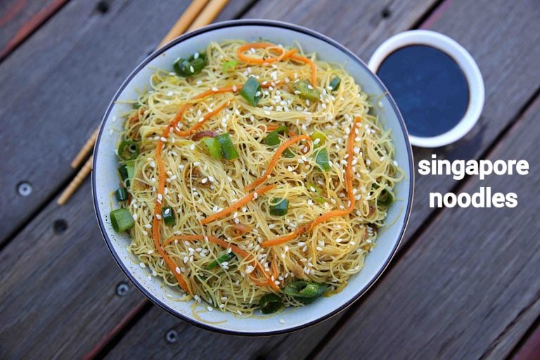सिंगापुर नूडल्स रेसिपी | singapore noodles in hindi | वेज सिंगापुर नूडल्स