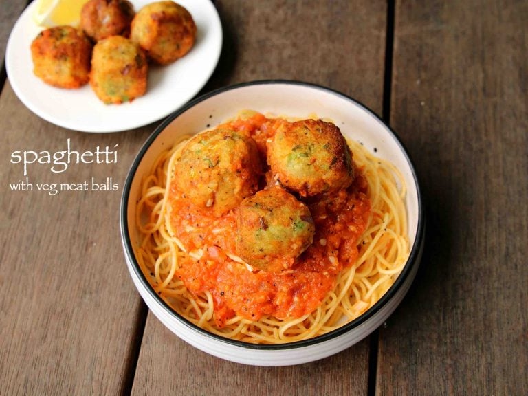 स्पेगेटी रेसिपी | spaghetti in hindi | वेज मीट बॉल्स के साथ वेज स्पेगेटी