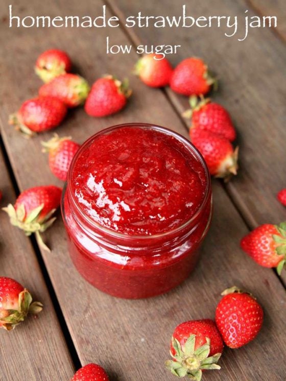 strawberry jam recipe | homemade low sugar strawberry jam