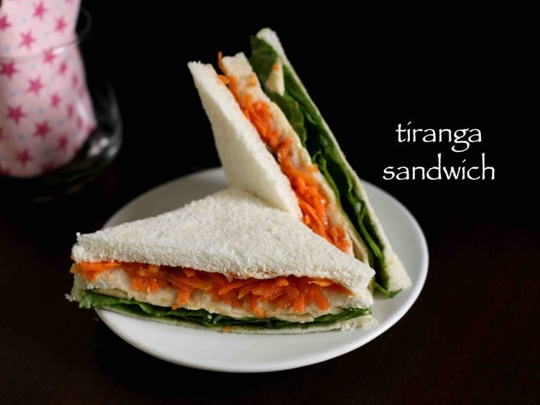 tri colour sandwich recipe | easy & quick layered sandwich recipes for kids